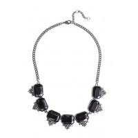 Seeki Geo Onyx Spike Statement Necklace